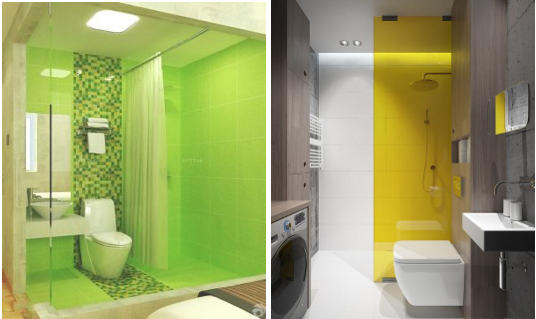 Colored Frameless Shower Enclosure Orange Green Frameless Shower Glass