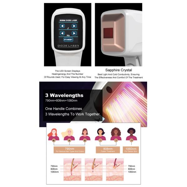 Diode Laser Hair Removal 4 Wavelength 808nm 1064nm 790nn  940nm Permanent Hair Removal By Laser Machine