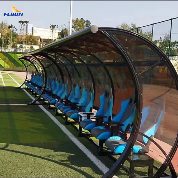 Aluminum Portable Substitute Bench Assemble Installation For Soccer Stadium