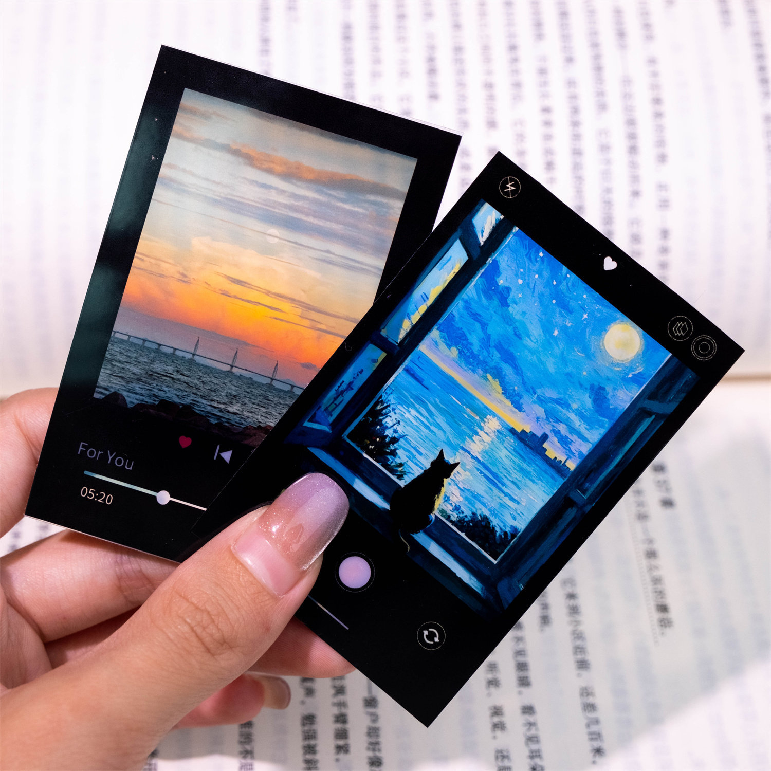 Custom Retro Light And Shadow Film Strip PET Transparent Cards