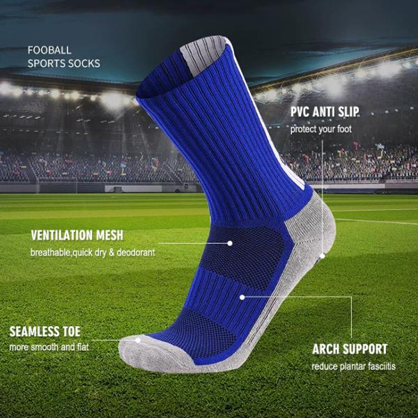 Brodería Calcetines Deportivos De Fútbol Hombres Calcetines De Fútbol Antideslizante Con agarre Logotipo personalizado