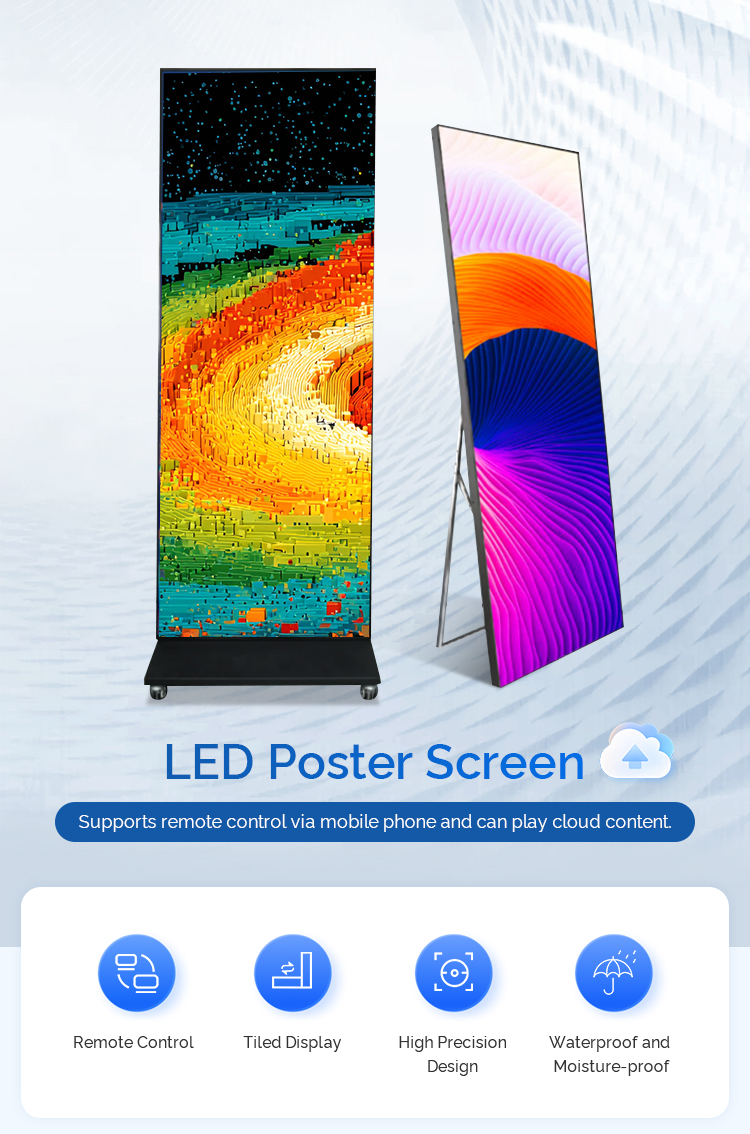 Factory Customized High Resolution LED Commercial Advertising Display Screen LED Poster Screen