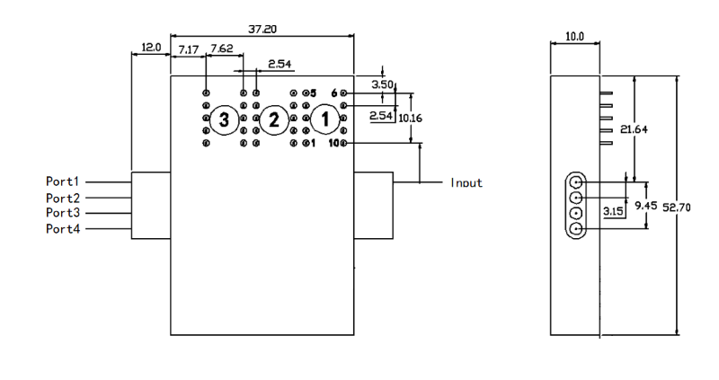 1x4s 105/125um оптоволоконные переключатели для волоконного датчика