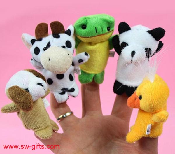 Cartoon Biological Animal Finger Puppet Plush Toys Child Baby Favor Dolls Christmas Gifts
