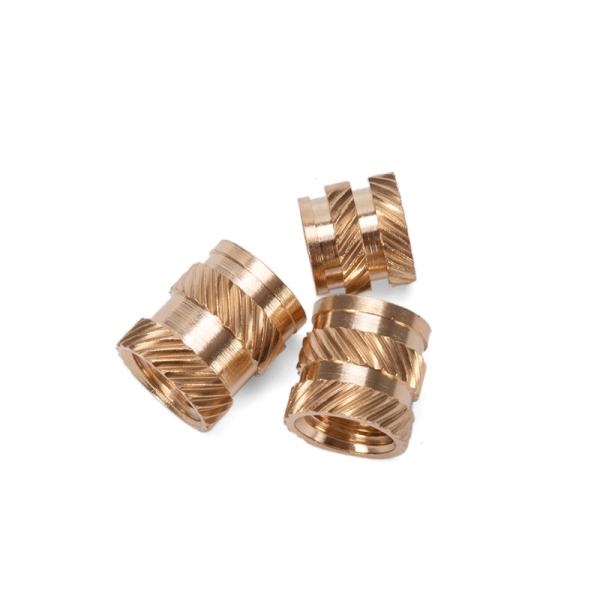 Black Oxide Finish Stainless Steel Brass Threaded Inserts for Heat Staking Plastic 1/4 3/8 5/16