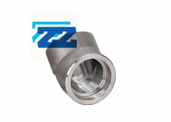 45 Degree Steel Pipe Elbow Socket Weld 3 / 8  6000 # A694 F52 ASME B16 11
