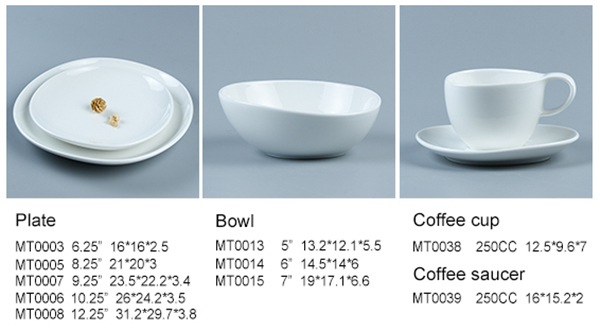 chip resistant 16 Pieces Plates Bowl Cup White Ceramic Dinnerware Sets