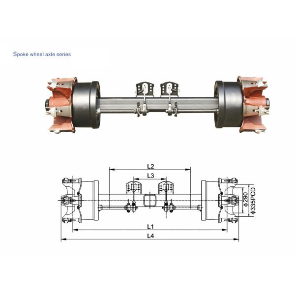 Durable International Truck Parts Non - Driving Axle Spoke Wheel Trailer Axle