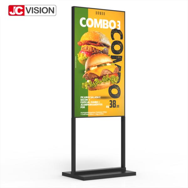 75 High Brightness Floor Stand Lightbox – 2000 cd/m², FHD, Android Digital Signage for Retail