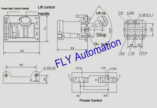 5 модулирующих ламп насоса PTO управлениями комбинации тележки сброса отверстия алюминиевых
