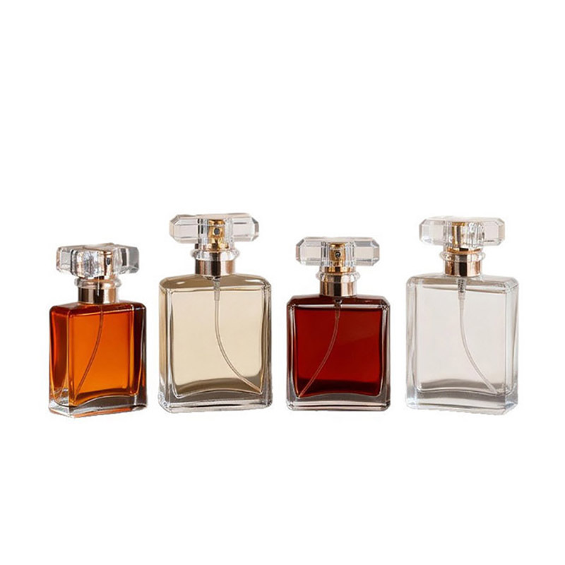 UV Silver Cap Elegant Glass Perfume Bottle Featuring Spraying or Frosting Finishes Perfect for Scent Presentation and Custom Colors 20ml 30ml 50ml 100ml