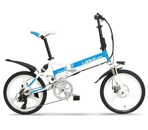 Integrated Wheel 20 Inch PAS Folding E Bike Full Suspension Frame