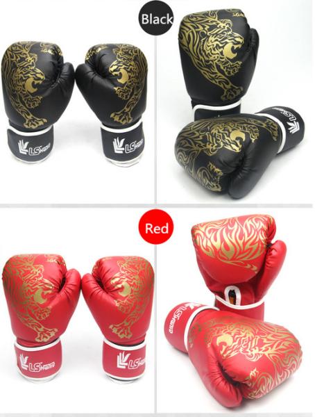 Hot Sell red blue black PU boxing gloves fighting gloves for sale