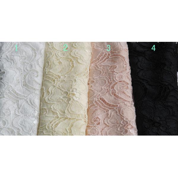 White Elastic Lace Nylon Spandex Fabric Beautiful Elegant CY-LW0783Y