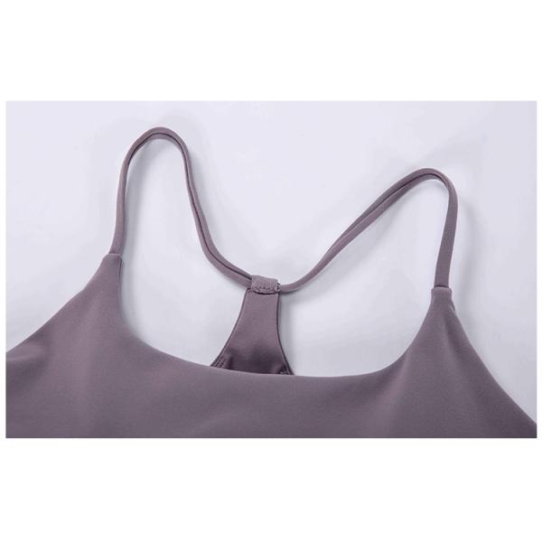 Removable Pads Y Back Spagettie Straps Fitness Womens Camisole With Bra Sport Vest Top