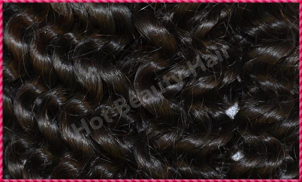 Brazilian Virgin Human Hair Extensions Brown , Remy Big Curl Hair
