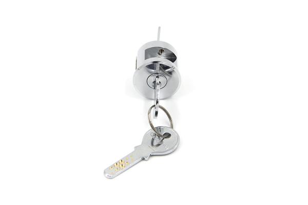 Medium Round Rim Cylinder Lock Surface Polish Chrome Plated Silver Color