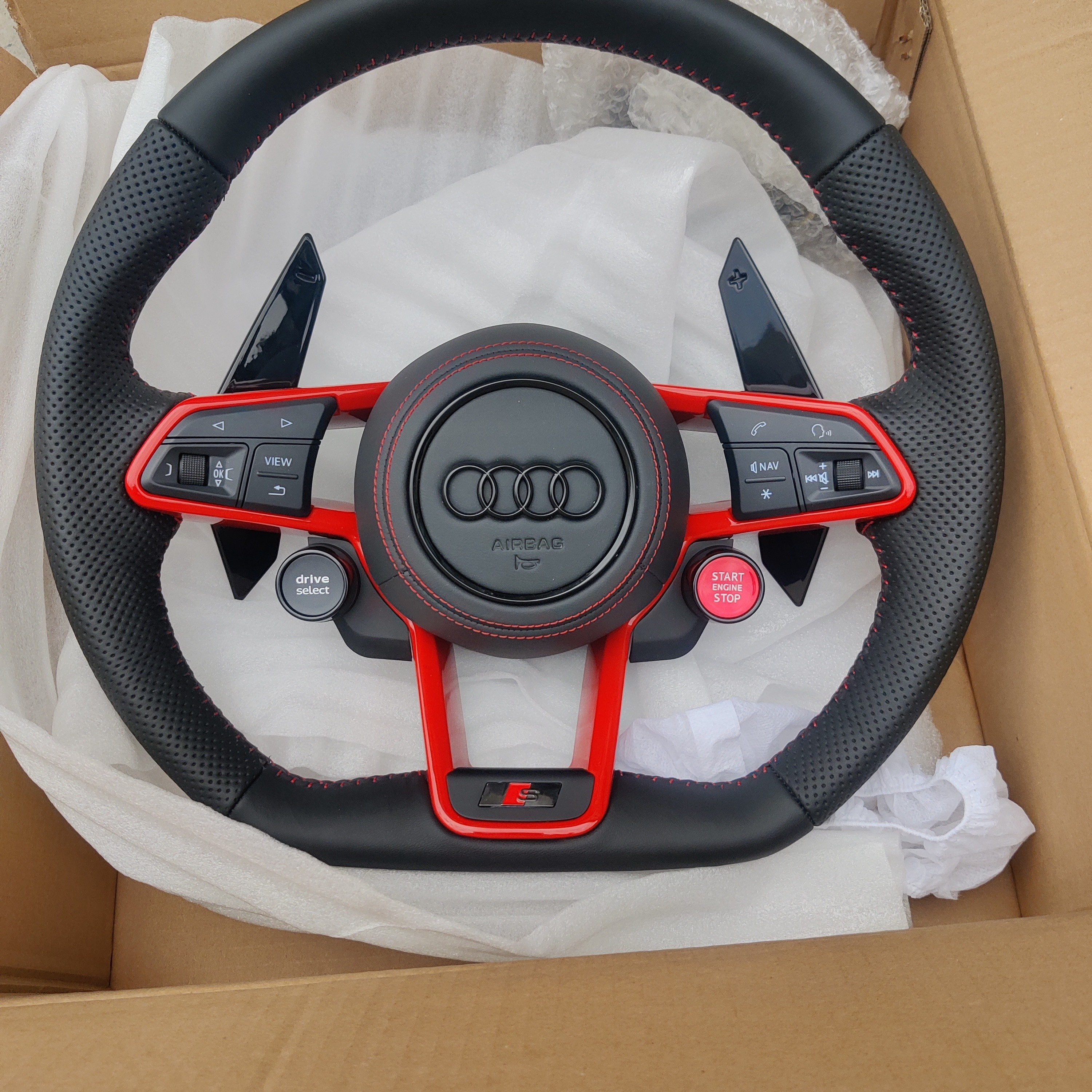 Audi Red Multi-Function Steering Wheel Perfect for A3 A4L A5 A6L A7 A8 Q5 Q3 Series