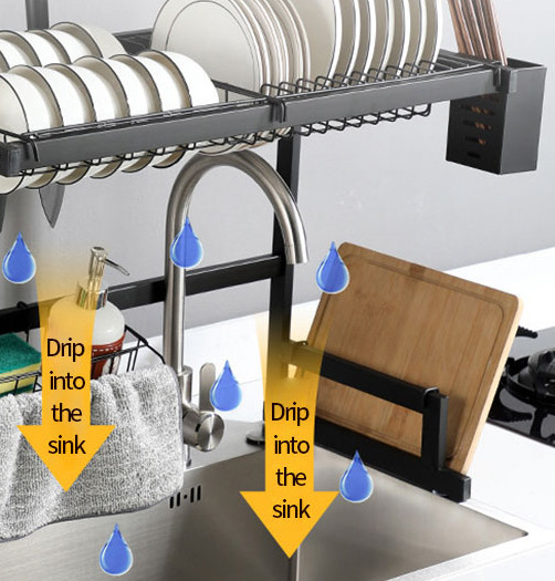 Baking Paint Stainless Steel Over The Sink Drying Rack 650x320x515mm Specification