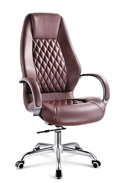Brown Luxury Executive Office Chairs With Arms And Wheels Customized Size