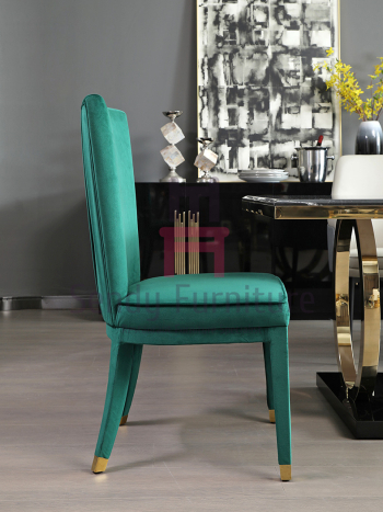 High Back Green Velvet Fully Upholstered Comfortable Hotel Restaurant Chairs