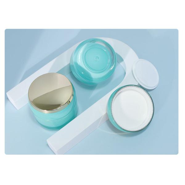 Material del cuello Vidrio de loción acrílico de doble pared Contenedor con tapa redonda para crema facial y crema para ojos