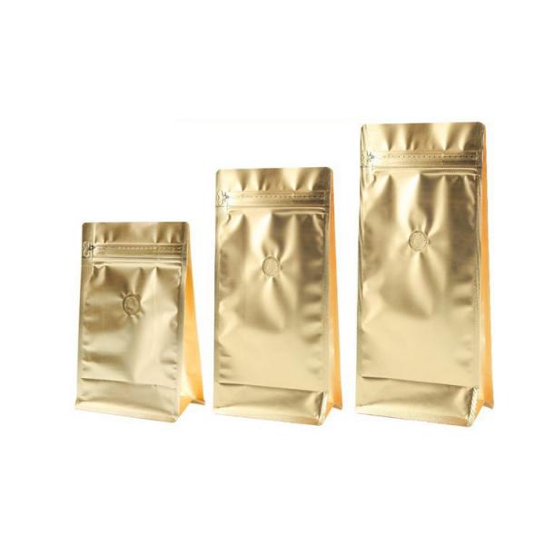 Eight-sided zipper bag flat bottom black aluminum foil k bags stand up pouches for air valve coffee bean wholesale
