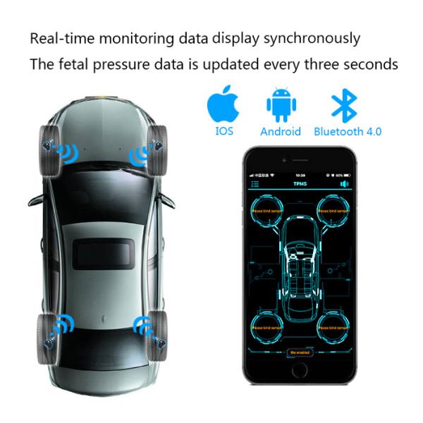 TPMS Bluetooth 4.0 universal external tyre pressure sensor support IOS Android phone,tire pressure sensor TPMS-V11