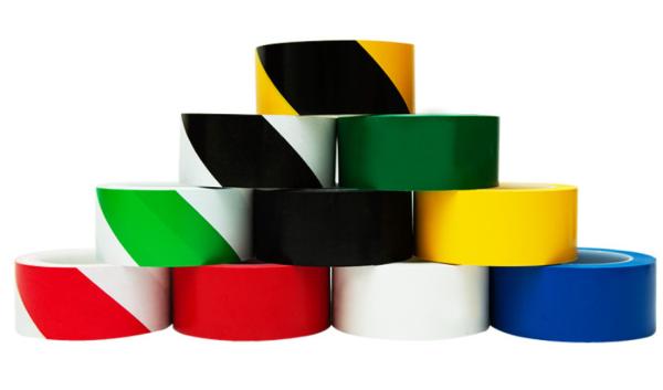 TUV Polyvinyl Chloride PVC Adhesive Tape 50mm Black White Stripes