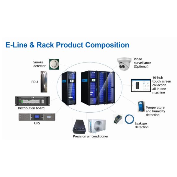 Eaton Micro Modular Data Center Power Cube with N+1 Redundancy 25-60kW Cooling Capacity and 21.5-Inch FHD Touch Screen