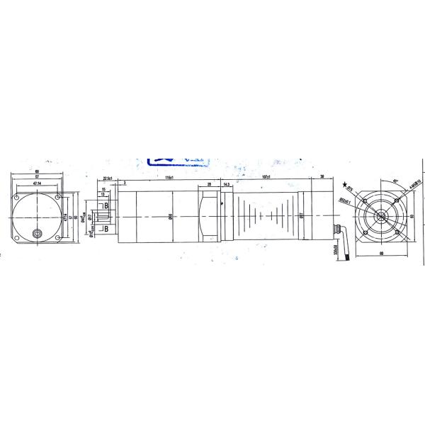 57BL643 Series Nema23 Brushless Gearbox Motor 24V 125:1 38N.M 30rpm
