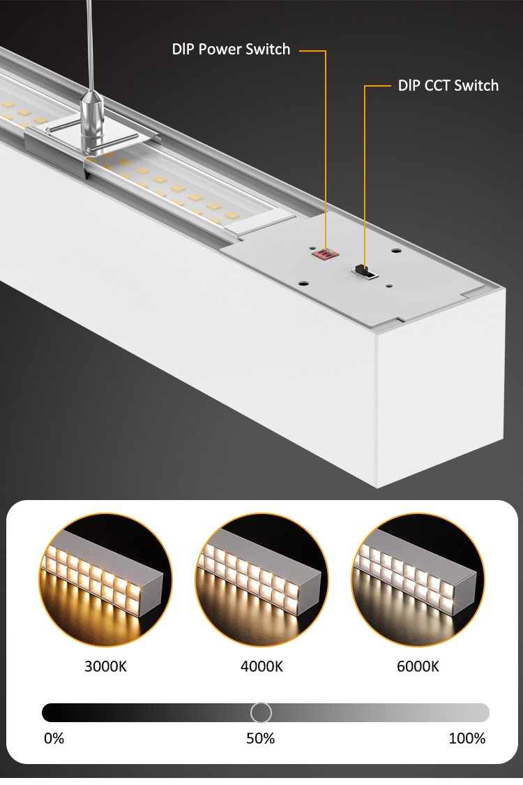 UGR<19 LED Linear Light with 50000 Hours Lifespan and Wireless Control for Commercial Spaces