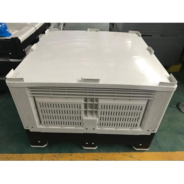 Foldable Plastic Pallet Box with 4 T Stadic Load and 0.5T Racking Load Space-saving
