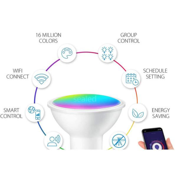 2700K-6500K GU10 Smart Bulb 450lm Smart Led Spotlight 5W For Bedroom