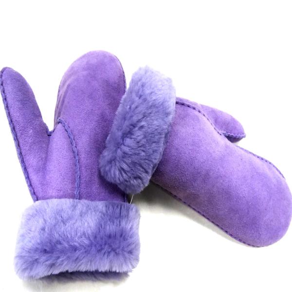 New Fashion Wholesale Hand Sewing Spanish Merino Shearling Sheep Skin Mitten Double Face Lamb fur Leather Winter Gloves