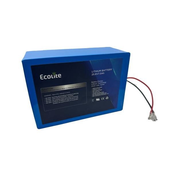 High Performance 25.6V 7.5Ah LifePO4 Lithium Iron Battery Pack For Solar Tracker With MPPT