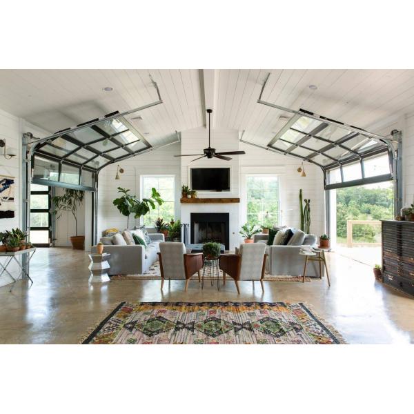 Сопротивление ветра изолировало стеклянные двери гаража, автоматическое алюминиевой современной безопасностью секционное