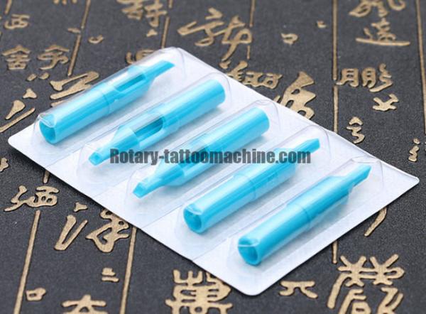 Blue Color Tattoo Plastic Tips , Round Tip Needles For Beginners CE Approval