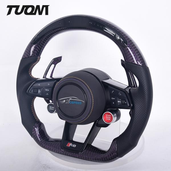 Forged Audi Carbon Fiber Steering Wheel With LED Paddle Shifters Knobs