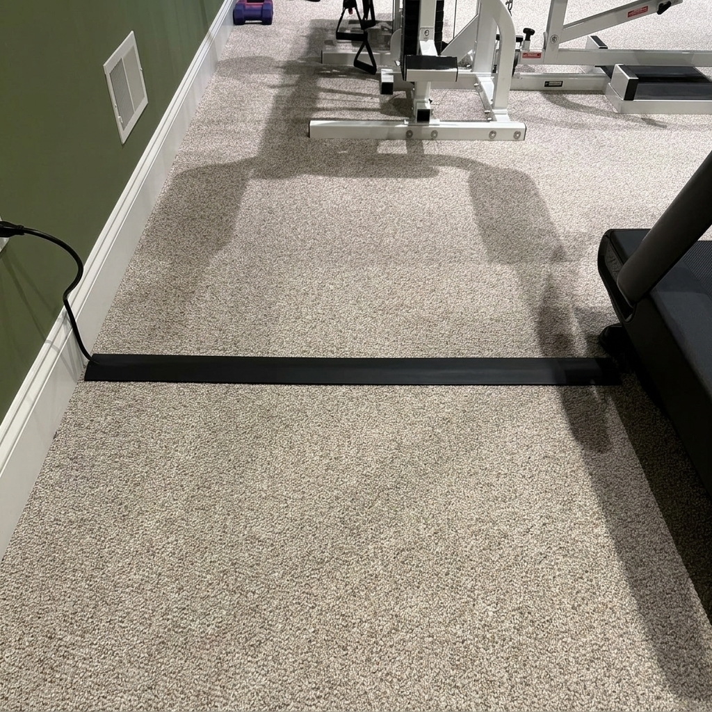 Carpet Cord Cover with Hook & Loop Grip for Secure Cable Management - Reusable & Residue-Free Durable Nylon Construction