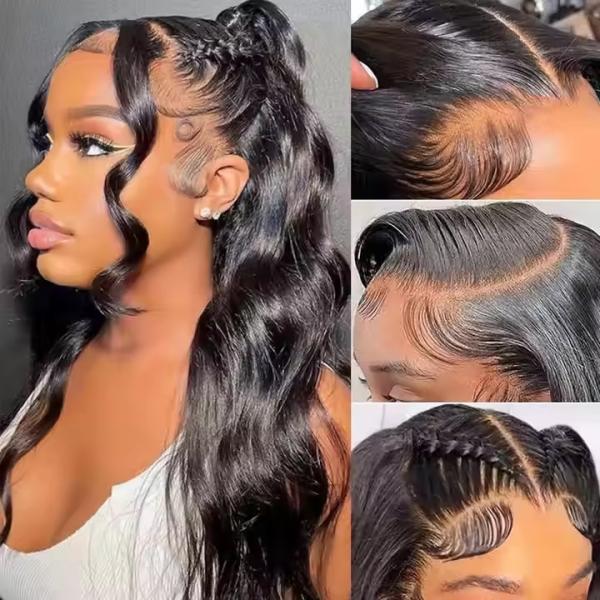 Ready to Ship Brazilian Virgin Hair Body Wave 180% Preplucked 360 HD ransparent Full Lace Front Wigs Human Hair for Black Women
