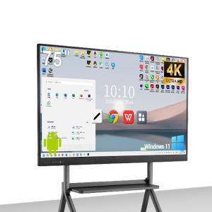 Qtenboard 4K HD Display Interactive Whiteboard with 40-50 Touch Points and Dual OS for Teaching and Meetings