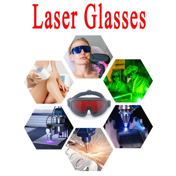 For laser Optical safety goggles OD3 OD5 190-480nm high absorption protective glasses UV laser safety lenses Laser pointer safety 532nm green laser Eye injury prevention Laser hazard control for laser