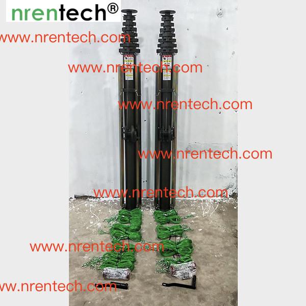 10m manual crank winch telescopic mast/ push telescoping mast/ aluminum telescoping mast