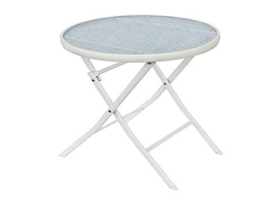 Wipe - Clean Surface Garden Steel Table , 5mm Tempered Glass Outdoor Table