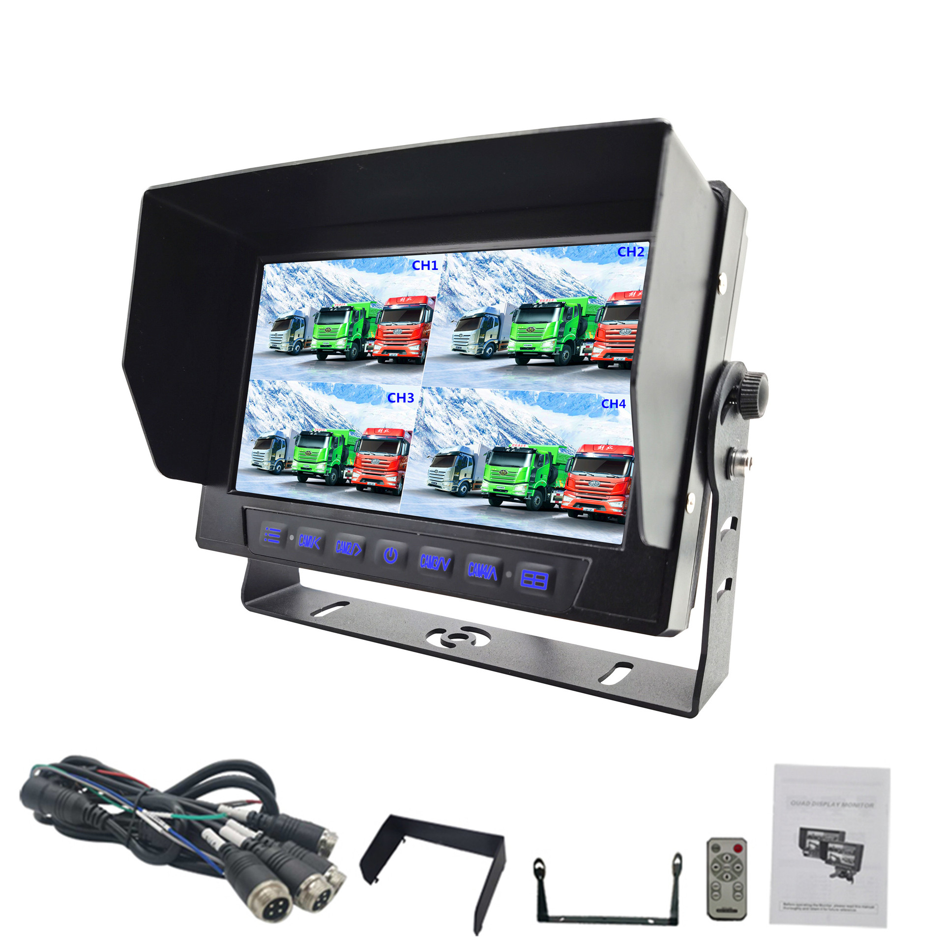 AHD Quad водонепроницаемый TFT автомобильный монитор дисплей с IP69 7 дюйма