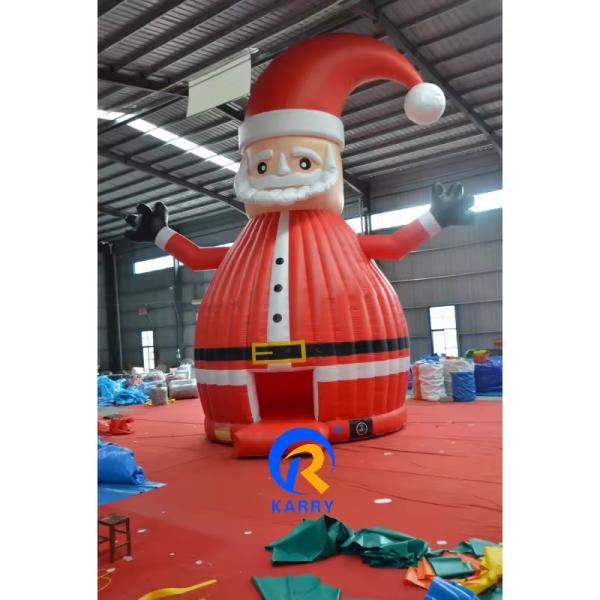 Large Santa Claus Inflatable Bouncer House Combo Perfect for Kids Outdoor Playground
