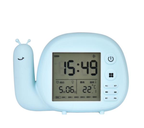 Kingda ABS Silicone Kids Alarm Clock , Portable DC 5V Digital Night Light Clock