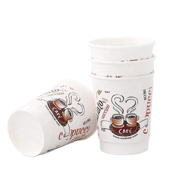 Vaso de papel de una sola pared con impresión personalizada de 3oz-32oz con tapas
