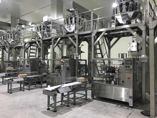 8 Stations Nitrogen Filling Multihead Weigher Packing Machine For Snacks